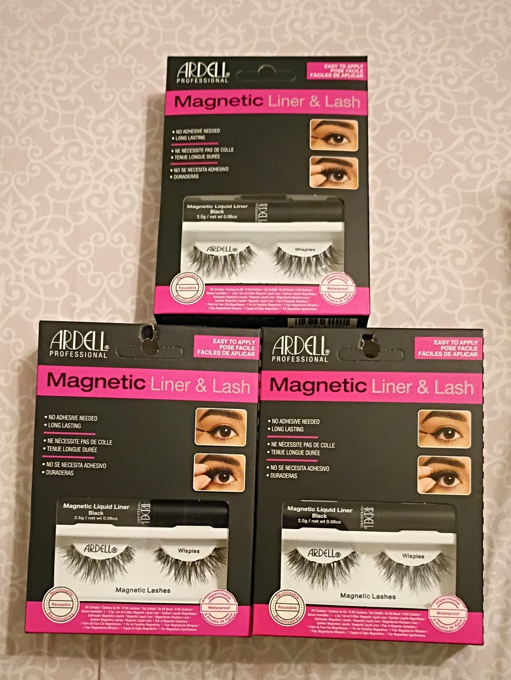 Ardell Magnetic Liner and Lash Kit - Black Wispies 3pk Bundle